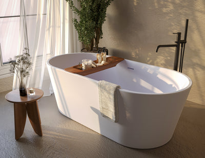Bañera exenta HUDSON blanca 170×80 cm acrílico vista frontal