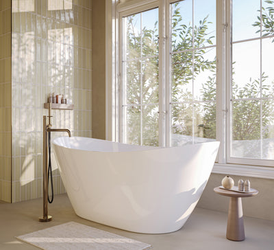 Bañera exenta AZUL blanca 170×80 cm vista frontal