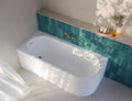 Bañera semi-exenta AQUA blanca 170×80 cm vista frontal