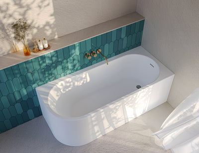 Bañera semi-exenta AQUA DERECHA blanco - 170x80cm — vista 2
