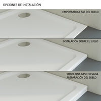 Plato de ducha ALBA blanco superficie antideslizante en primer plano