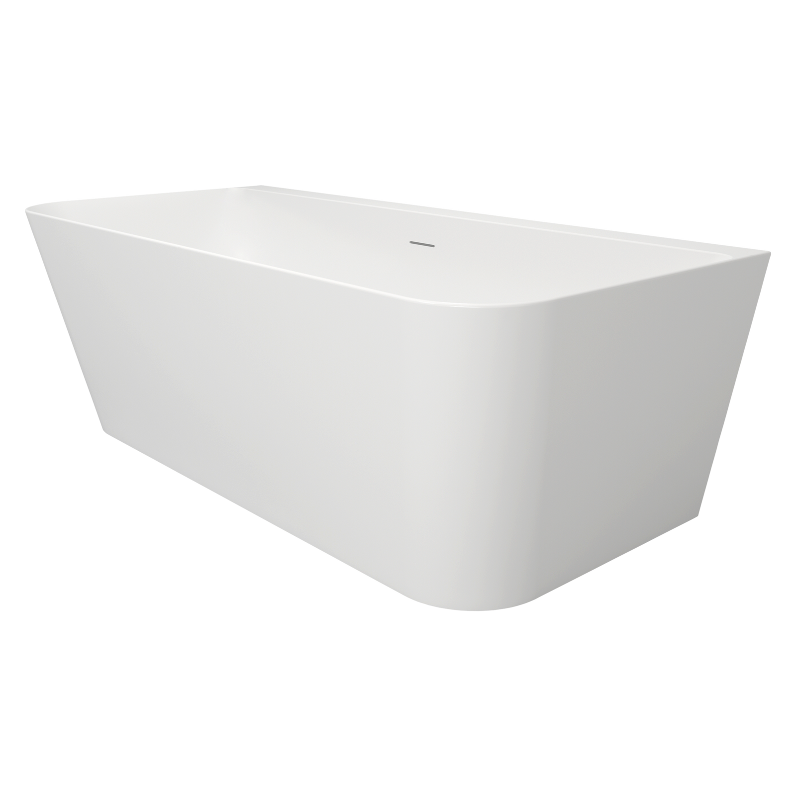 Interior amplio de la bañera semi-exenta blanca SERENO de 240 L