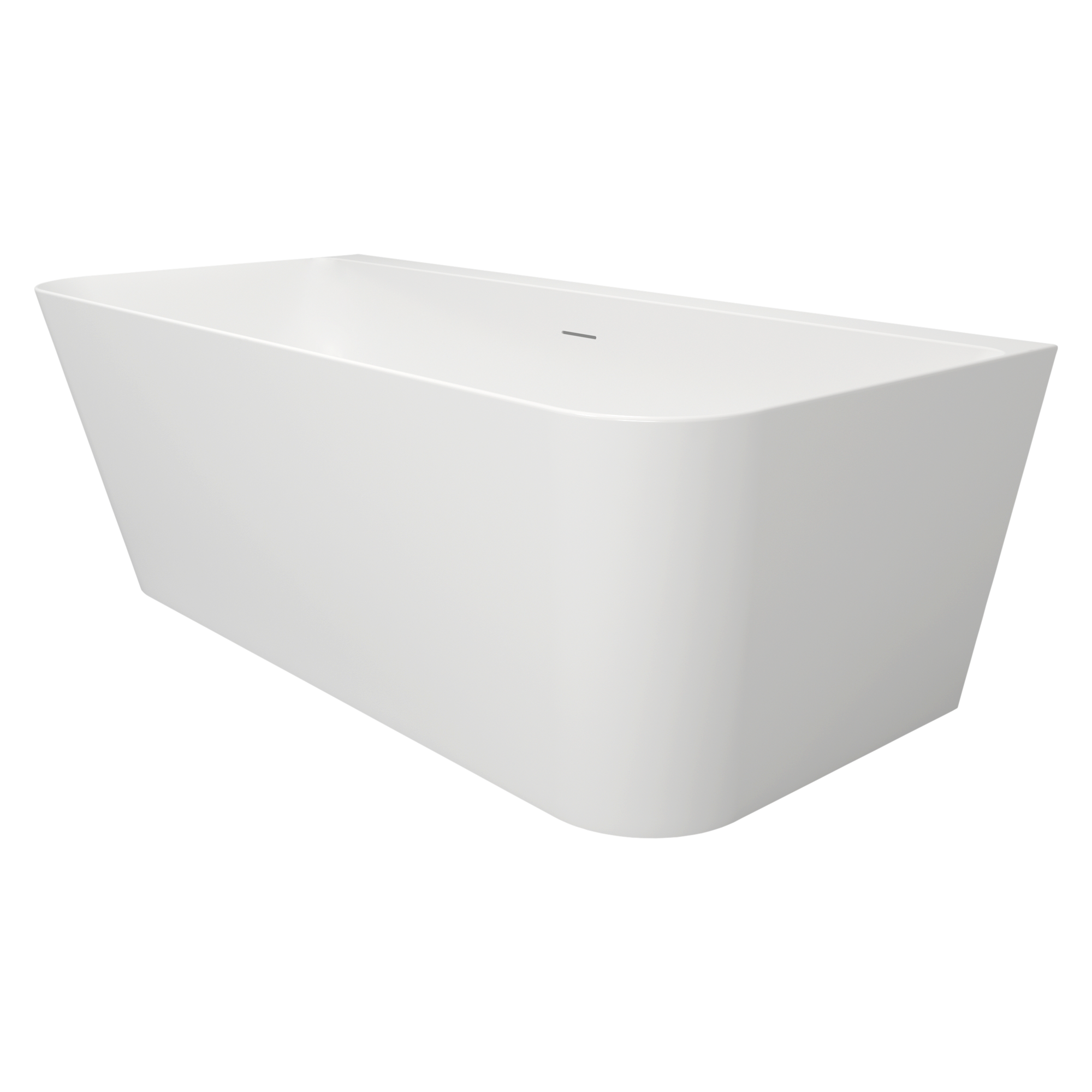 Interior amplio de la bañera semi-exenta blanca SERENO de 240 L