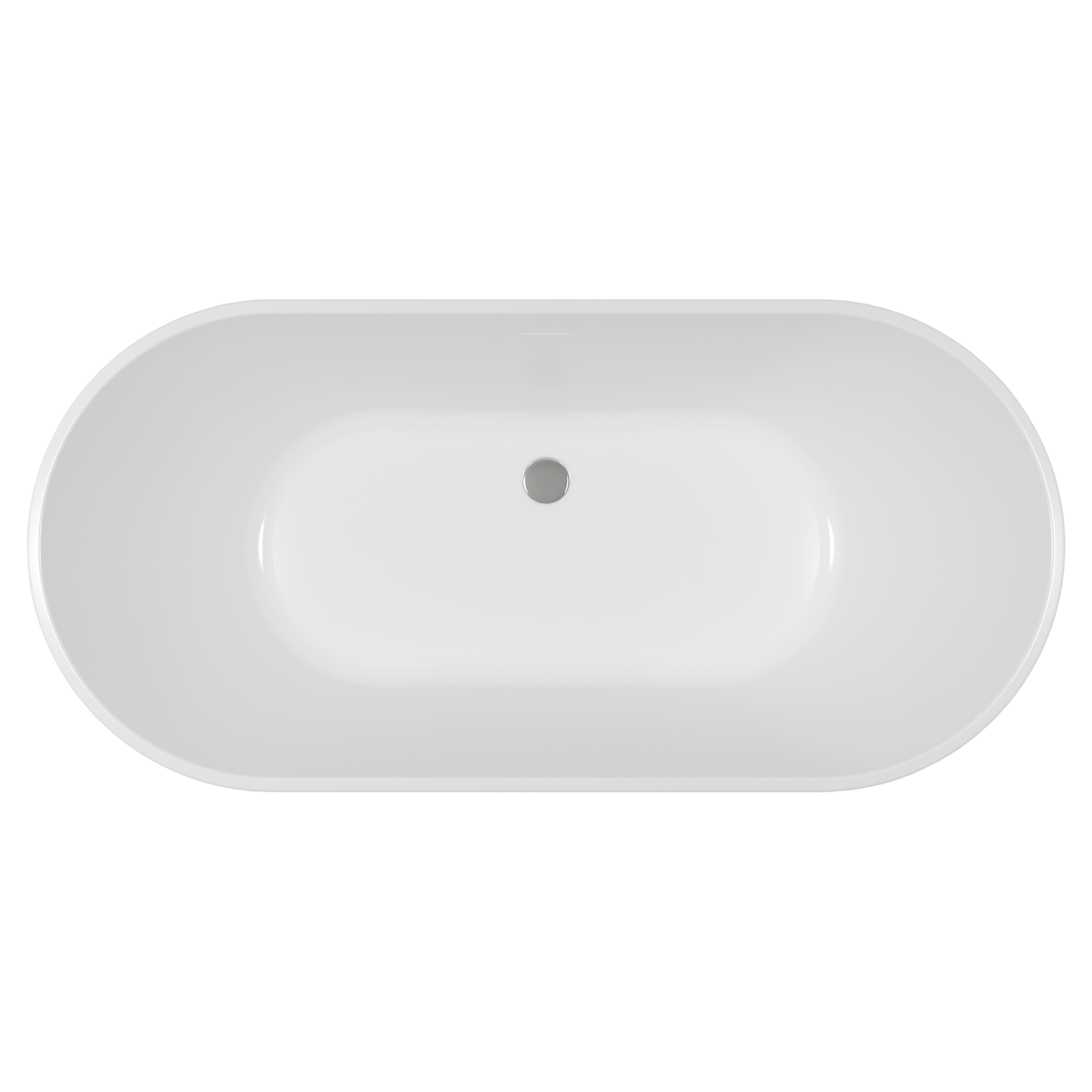 Bañera exenta HUDSON 150×75 cm blanca vista superior