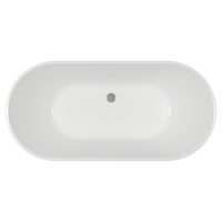 Bañera exenta HUDSON 150×75 cm blanca vista superior